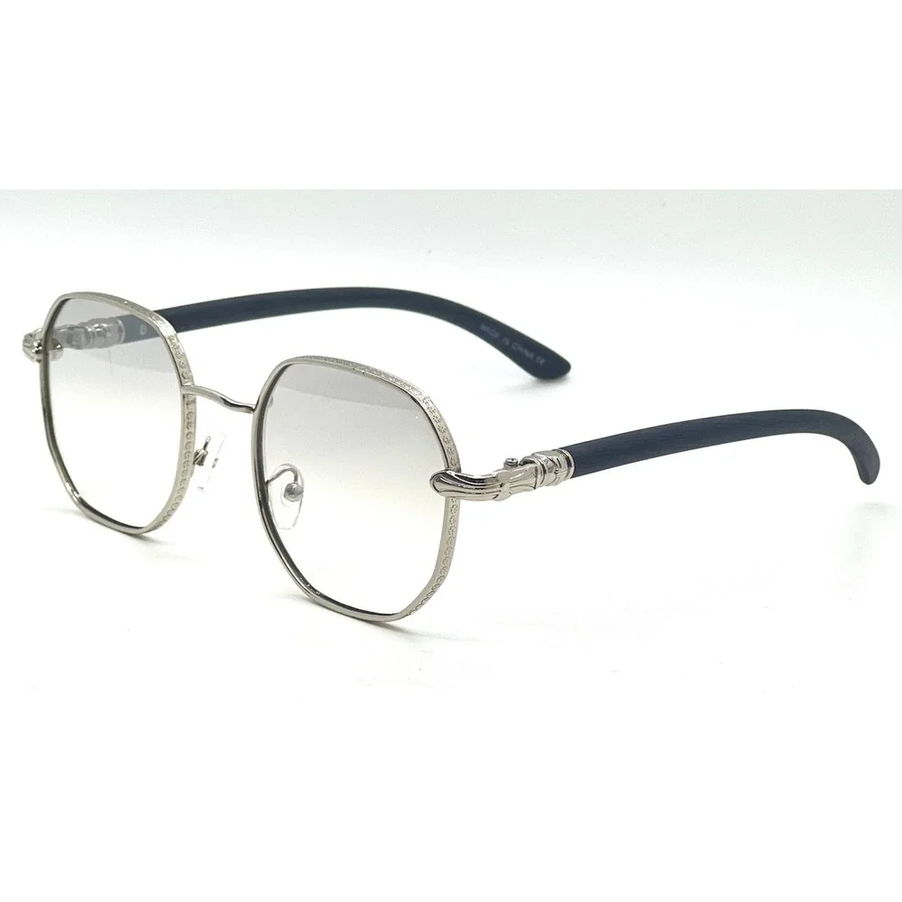Hip Hop Sunglasses Silver Frame Clear Tinted Lens Fashion Eyewear‎ Party Outdoor